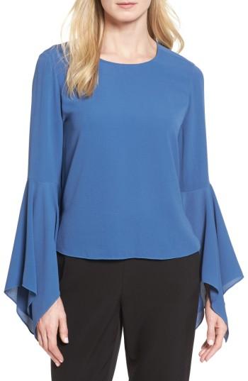 Petite Women's Vince Camuto Handkerchief Sleeve Blouse, Size P - Blue