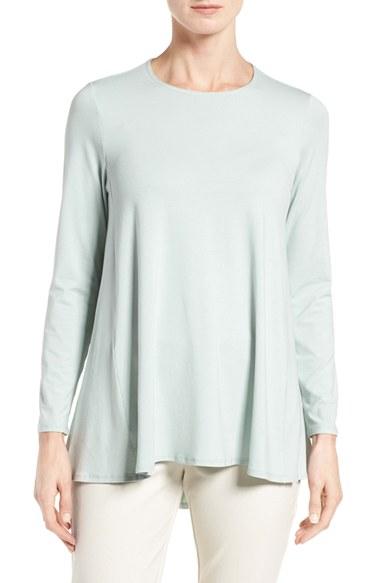 Women's Eileen Fisher Lightweight Jersey Top, Size - Blue