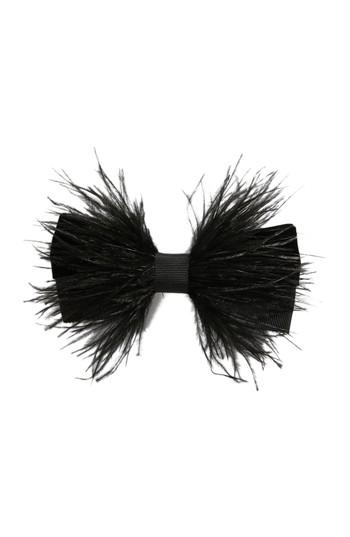 Tasha Wild Feather Bow Barrette, Size - Black