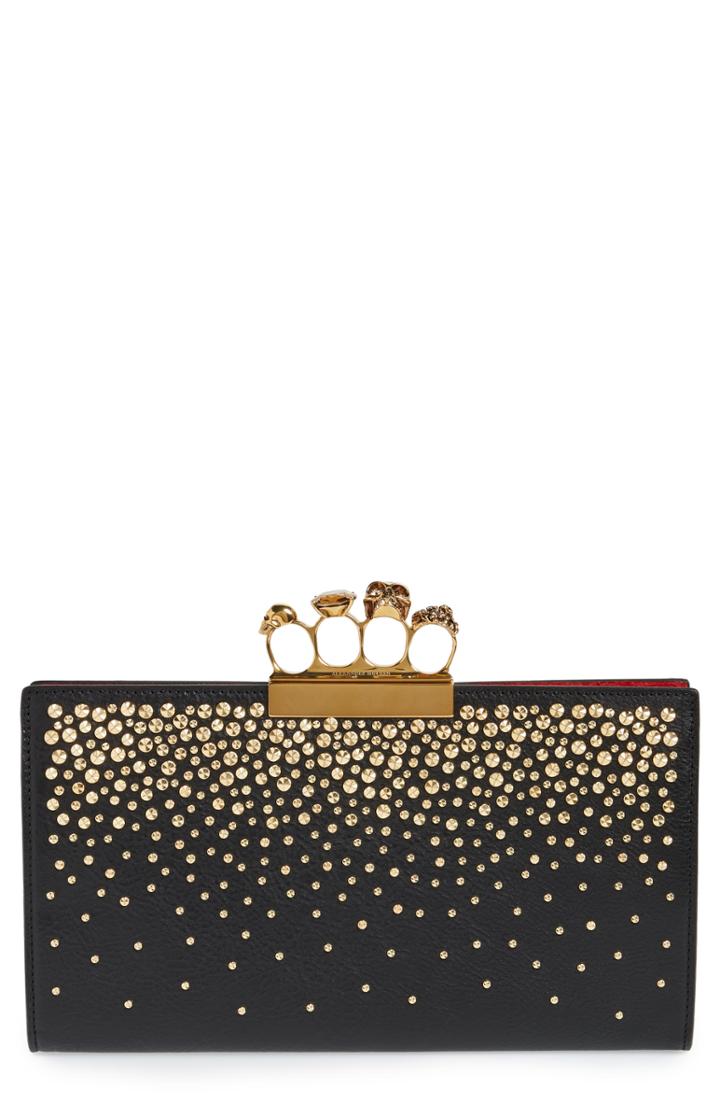 Alexander Mcqueen Knuckle Crystal Flat Pouch -