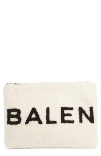 Balenciaga Genuine Shearling Pouch - White