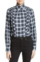 Women's N?21 Crystal Embellished Plaid Shirt Us / 42 It - White