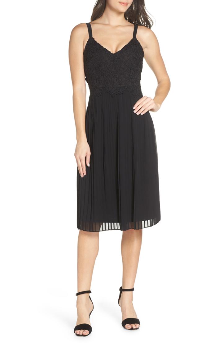 Women's Heartloom Kinsley Pleated A-line Dress - Black