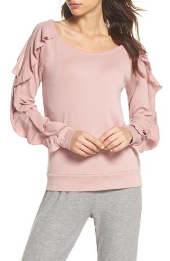 Women's Chaser Ruffle Sleeve Sweatshirt - Pink
