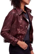 Women's Free People Avis Leather Jacket - Brown