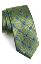 Men's Nordstrom Men's Shop Windowpane Silk Tie, Size - Green