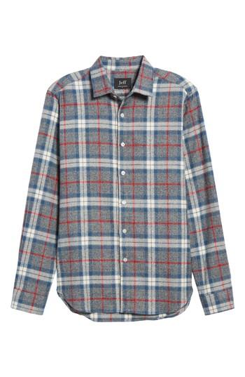 Men's Jeff Brattleb Slim Fit Plaid Sport Shirt - Grey