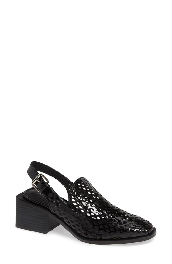 Women's Jeffrey Campbell Henriet-c Perforated Slingback Pump M - Black