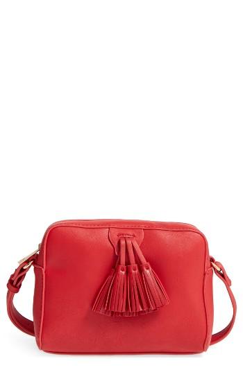 Emperia Tassel Faux Leather Crossbody Bag - Red