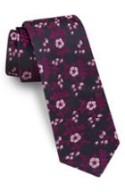 Men's Ted Baker London Vine Floral Silk Tie, Size - Pink