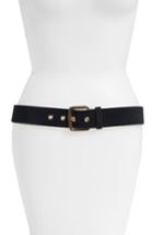 Women's Frame Grommet Leather Belt - Noir