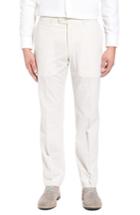 Men's Kroon Andrew Aim Flat Front Seersucker Trousers R - Beige