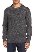 Men's Nordstrom Men's Shop Marled Cotton & Cashmere Roll Neck Sweater - Black