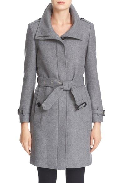 Women's Burberry Gibbsmoore Funnel Collar Trench Coat - Grey