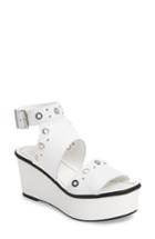 Women's Topshop Wuzz Grommeted Platform Wedge Sandal .5us / 37eu - White