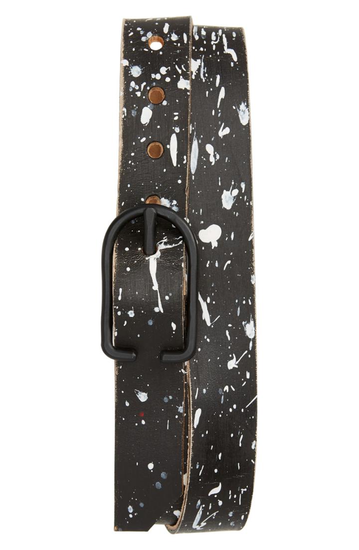 Men's Cause & Effect Paint Splatter Leather Belt