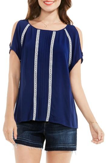 Women's Two By Vince Camuto Crinkle Gauze Cold Shoulder Blouse