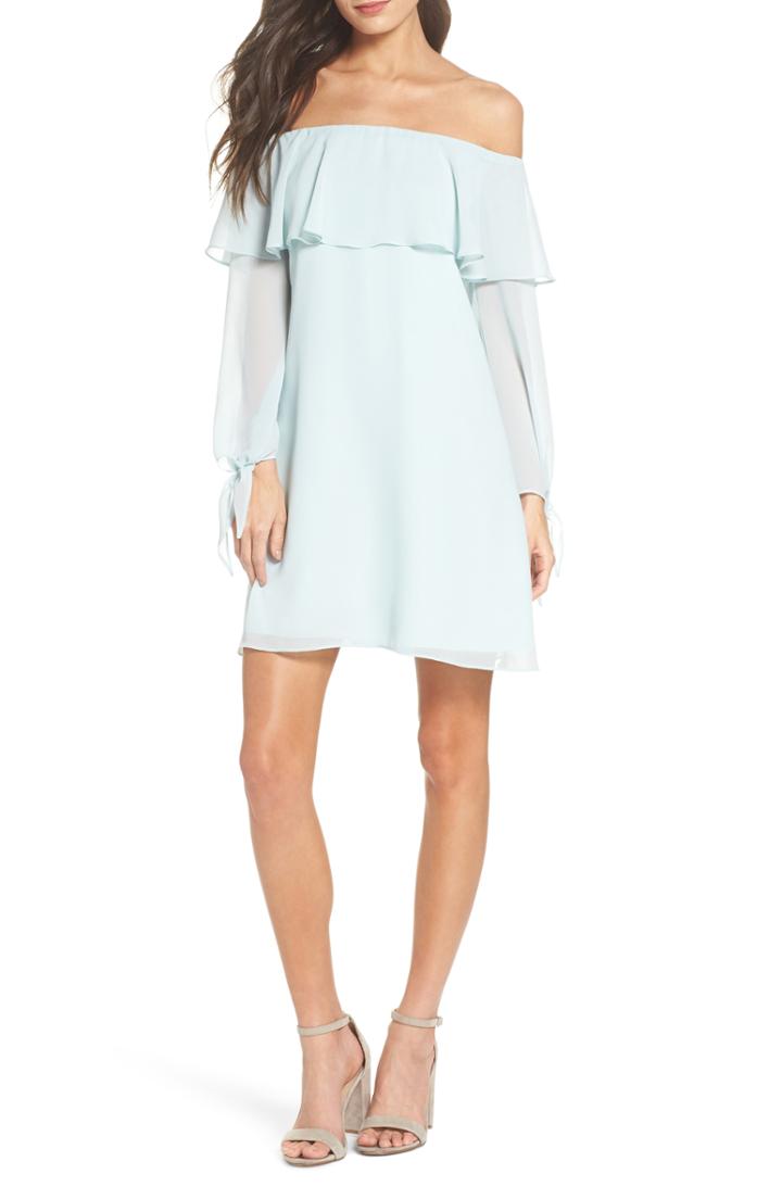 Women's Sam Edelman Off The Shoulder Tie-cuff Shift Dress