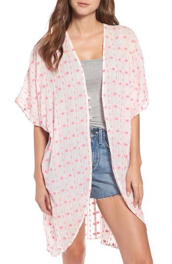 Women's Caslon Embroidered Ruana, Size - Pink