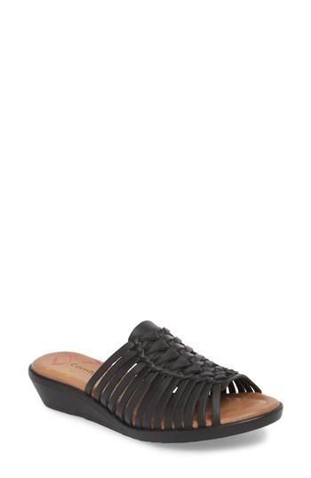Women's Comfortiva Felida Huarache Slide Sandal N - Black