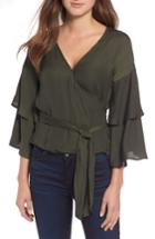 Women's Cupcakes And Cashmere Yetta Wrap Top, Size - Green