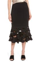 Women's Trouve Slash Bonded Midi Skirt, Size - Black