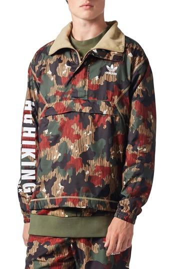 Men's Adidas Originals Pharell Williams Hu Hiking Windbreaker - Green