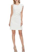 Women's Vince Camuto Asymmetrical Ruffle Ponte Dress - Ivory