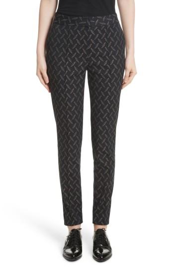 Women's Yigal Azrouel Metallic Stretch Jacquard Pants - Black