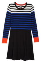 Women's Vince Camuto Stripe Sweater Fit & Flare Dress - Black