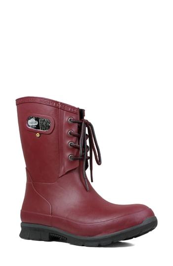 Women's Bogs Amanda Plush Waterproof Rain Boot M - Burgundy
