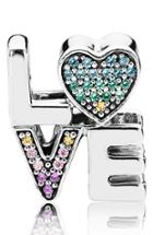 Women's Pandora Multicolored Crystal Love Charm
