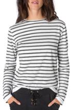 Women's Ragdoll Stripe Long Sleeve Tee - White