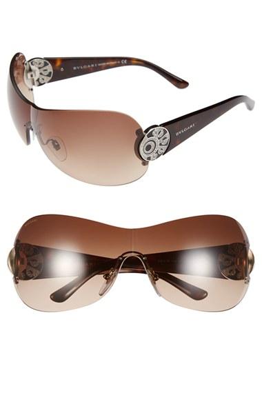 Women's Bvlgari 75mm Shield Sunglasses -