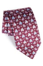 Men's Salvatore Ferragamo Elephant & Horse Silk Tie, Size - Purple