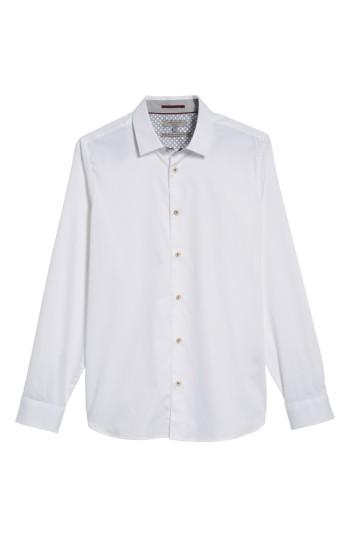 Men's Ted Baker London Marsay Modern Slim Fit Sport Shirt (l) - White
