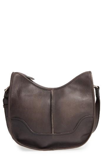 Frye Cara Leather Saddle Bag - Grey
