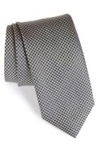 Men's Canali Check Silk Tie, Size - Yellow