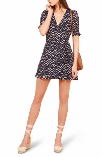 Women's Reformation Lucky Wrap Dress - Blue