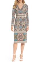 Women's Maggy London Print Matte Jersey Sheath Dress - Beige