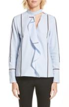 Women's Derek Lam 10 Crosby Stripe Cascade Ruffle Shirt