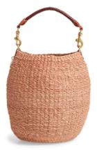 Clare V. Pot De Miel Top Handle Straw Basket Bag - Pink