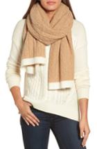 Women's Halogen Cable Knit Cashmere Scarf, Size - Brown
