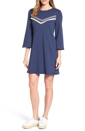 Women's Pleione Bell Sleeve Sweatshirt Dress - Blue