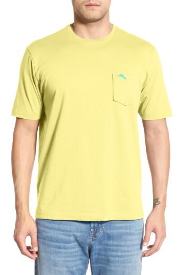 Men's Tommy Bahama 'new Bali Sky' Original Fit Crewneck Pocket T-shirt, Size - Yellow