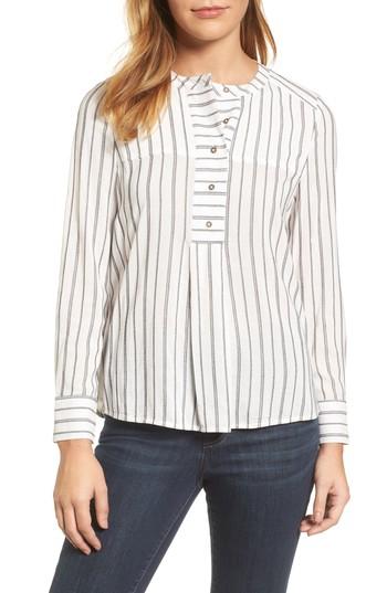 Women's Lucky Brand Woven Stripe Top - White