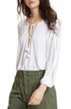 Women's Free People Just A Henley Linen Blend Top - White