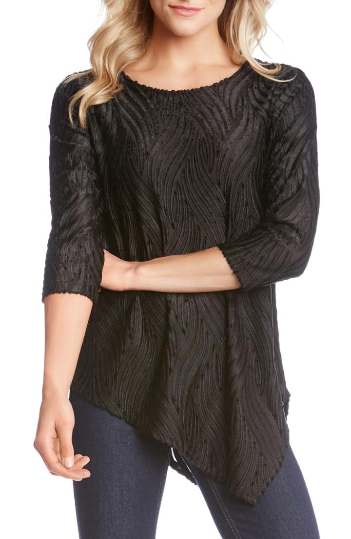 Women's Karen Kane Asymmetrical Burnout Velvet Top