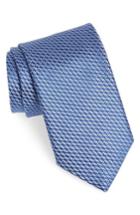 Men's Canali Neat Silk Tie, Size X-long - Blue