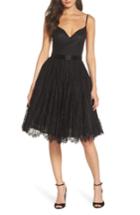 Women's Mac Duggal Sweetheart Neck Lace Party Dress - Black